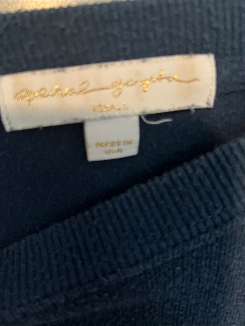 Spiritual Gangster Navy Crewneck with Mint and Pink Sleeve Stripes - Picture 3 of 3
